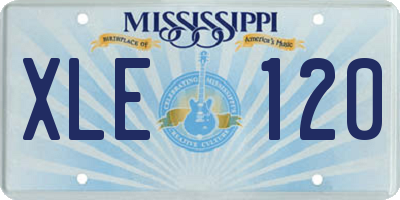 MS license plate XLE120
