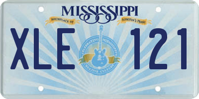 MS license plate XLE121