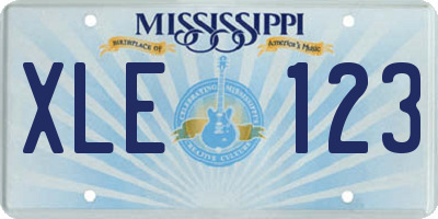 MS license plate XLE123