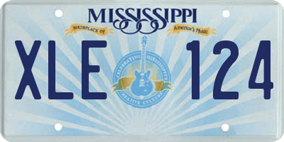 MS license plate XLE124