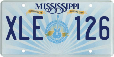 MS license plate XLE126