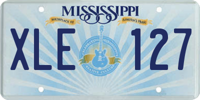 MS license plate XLE127