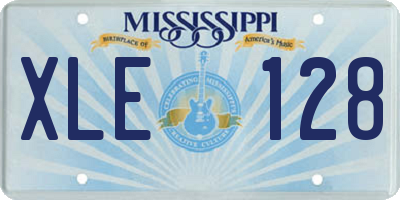 MS license plate XLE128