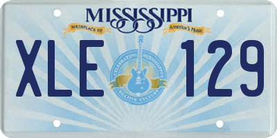 MS license plate XLE129