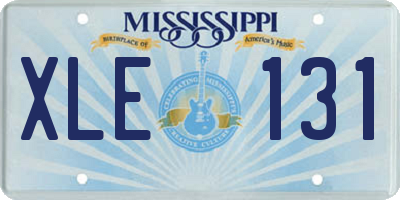 MS license plate XLE131