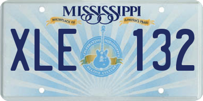 MS license plate XLE132