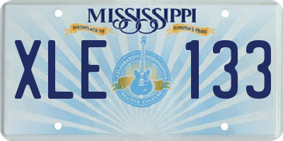 MS license plate XLE133