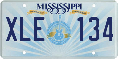 MS license plate XLE134