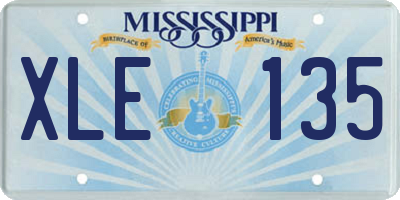 MS license plate XLE135
