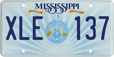 MS license plate XLE137