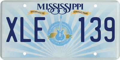 MS license plate XLE139