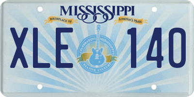 MS license plate XLE140