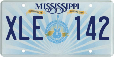 MS license plate XLE142