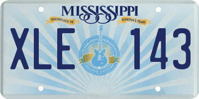 MS license plate XLE143