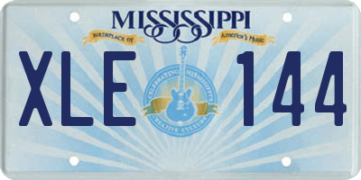 MS license plate XLE144