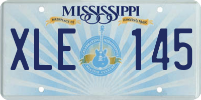 MS license plate XLE145