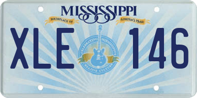 MS license plate XLE146