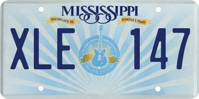 MS license plate XLE147