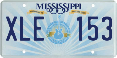 MS license plate XLE153