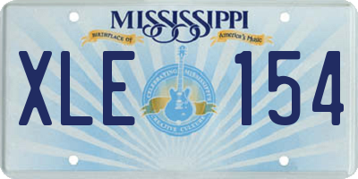 MS license plate XLE154