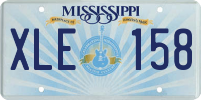 MS license plate XLE158