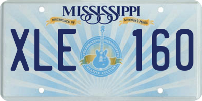 MS license plate XLE160
