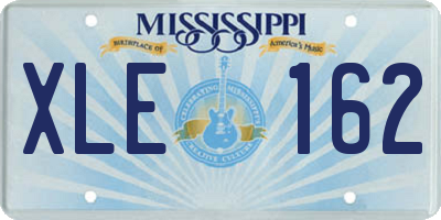 MS license plate XLE162