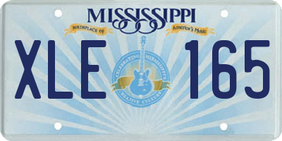 MS license plate XLE165