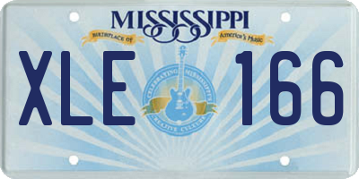 MS license plate XLE166