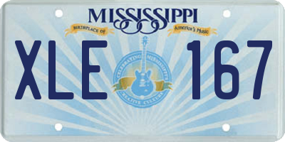MS license plate XLE167