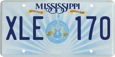 MS license plate XLE170