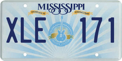 MS license plate XLE171