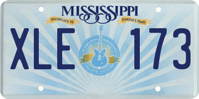 MS license plate XLE173