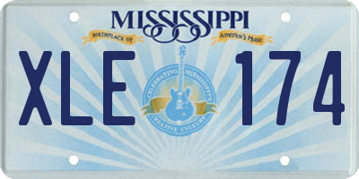 MS license plate XLE174