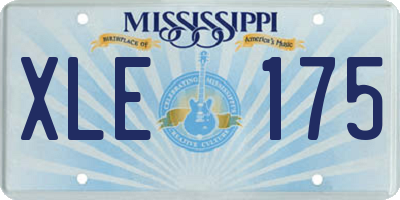MS license plate XLE175