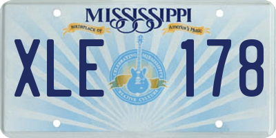 MS license plate XLE178