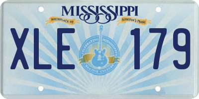 MS license plate XLE179
