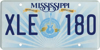 MS license plate XLE180