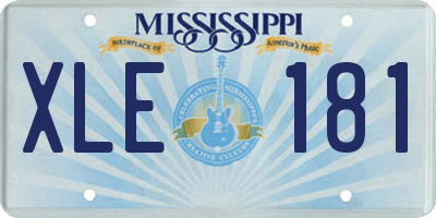 MS license plate XLE181