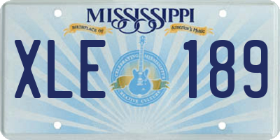 MS license plate XLE189