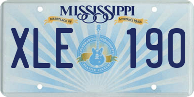 MS license plate XLE190
