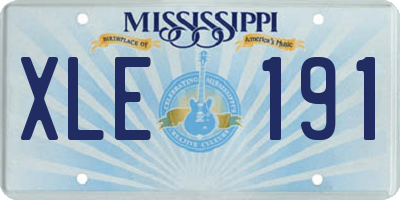 MS license plate XLE191