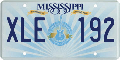 MS license plate XLE192