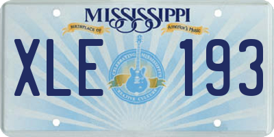 MS license plate XLE193