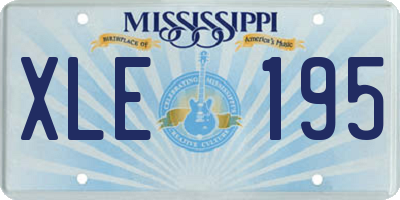 MS license plate XLE195