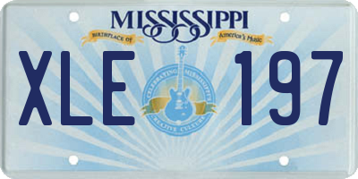 MS license plate XLE197