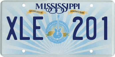 MS license plate XLE201