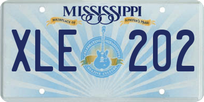 MS license plate XLE202