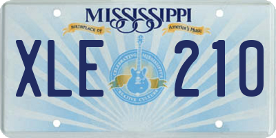 MS license plate XLE210