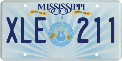 MS license plate XLE211